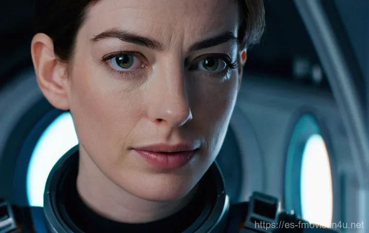 앤 해서웨이 인터스텔라 캐스팅 비화 - **Prompt 2: Visionary Scientist in Cosmic Setting**
    "A medium shot of Dr. Amelia Brand (Anne Hat...