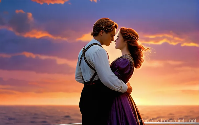 타이타닉 명장면 - A Moment of Shared Vulnerability and Artistry**
"A cinematic, realistic image capturing the intimate...